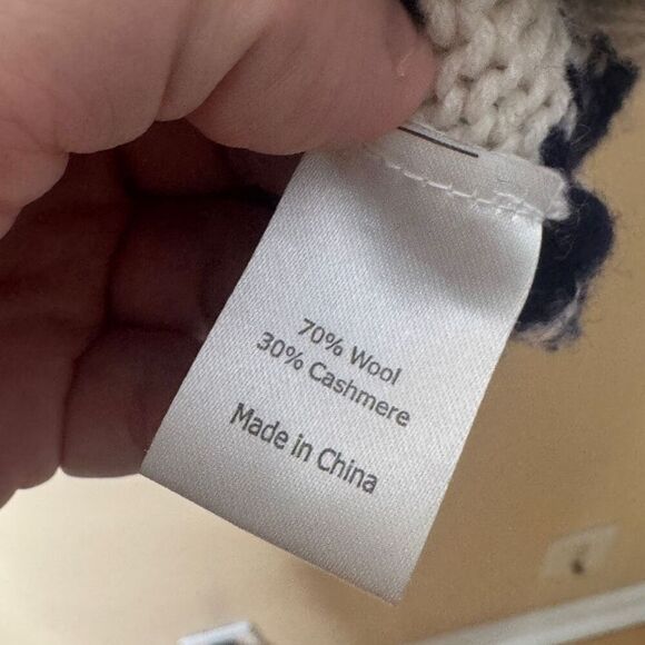 La Ligne Sweater Women's XS Wool Cashmere Striped Mock Neck Wool Oversized - Picture 8 of 10